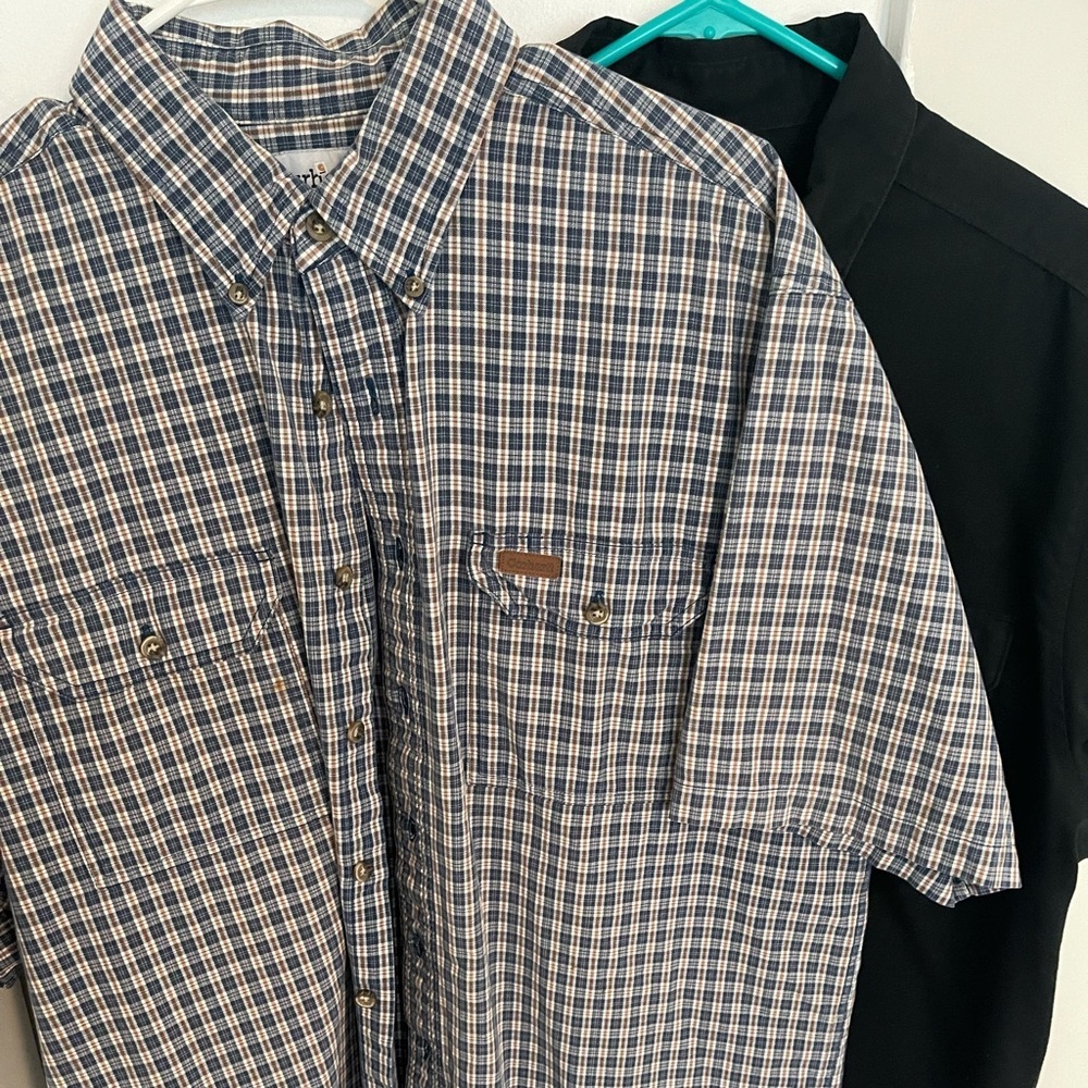 Carhartt XL Tall short sleeved shirt- plaid, vintage